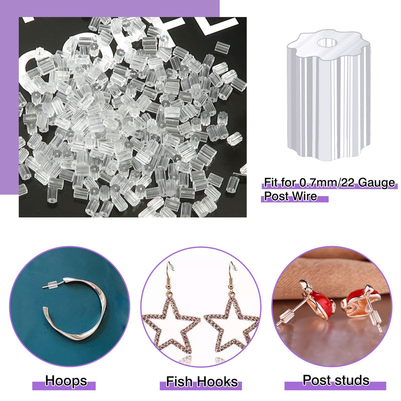 TOAOB 144pcs Clear Plastic Rubber Safety Earring Backs Soft Silicone Ear Nut Stoppers Replacement 2.5x3.5mm for Fish Hooks Earring Post Studs 144 - NewNest Australia