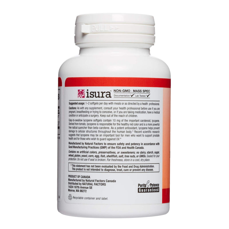 Natural Factors, Lycopene 10 mg, Antioxidant Support to Help Reduce Free Radical Damage with Pumpkin Seed, 60 softgels (60 servings) - NewNest Australia