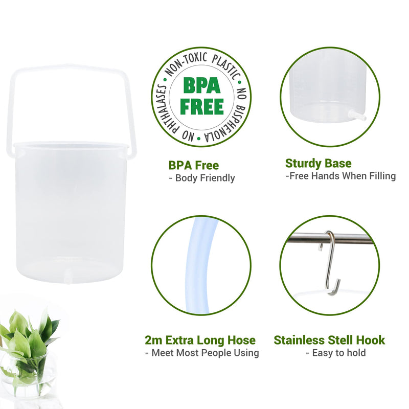 TopQuaFocus 2L Plastic Enema Bucket Kit Clear Reusable Colon Cleanse Leak-Proof Home Coffee Enema Kit Bucket for Men Women Colon Cleaning BPA Free, 6PCS Enemas Tips The Black - NewNest Australia