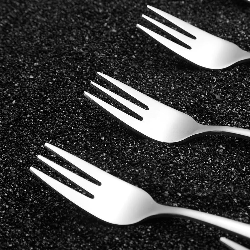 Snamonkia Appetizer Small Forks Set of 12, 5.4 Inches, Dessert Forks Stainless Steel, 3-Tine Portable Cocktail Salad Fruit Forks for Party Travel 5.4 inch Set of 12 - NewNest Australia