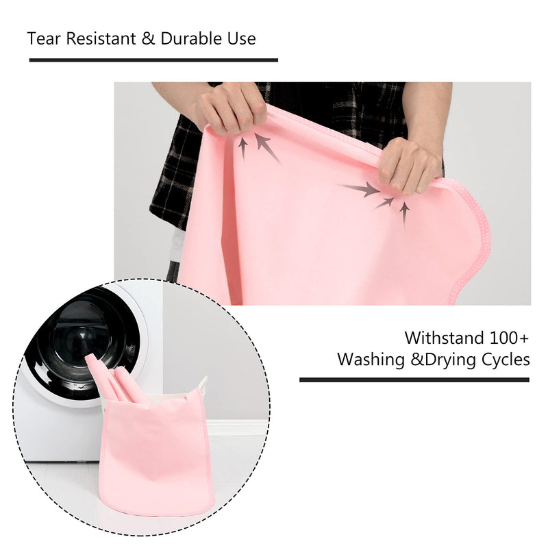 TILLYOU 6PK Larger Softer Changing Pad Liners Waterproof, 27" x 13" Washable Reusable Flannel Cotton Changing Table Cover Liners Leakproof, Portable Baby Changing Mat for Boys Girls, Pink 27x13 Inch (Pack of 6) - NewNest Australia