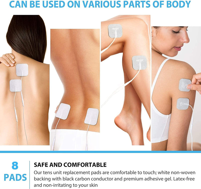 VYTALINE TENS Machine electrodes Pads 5x5cm, 8pcs Latex-Free TENS Electrode Pads Patches with Upgraded Self-Stick Performance and Non-Irritating Design for Electrotherapy (8) 8 - NewNest Australia