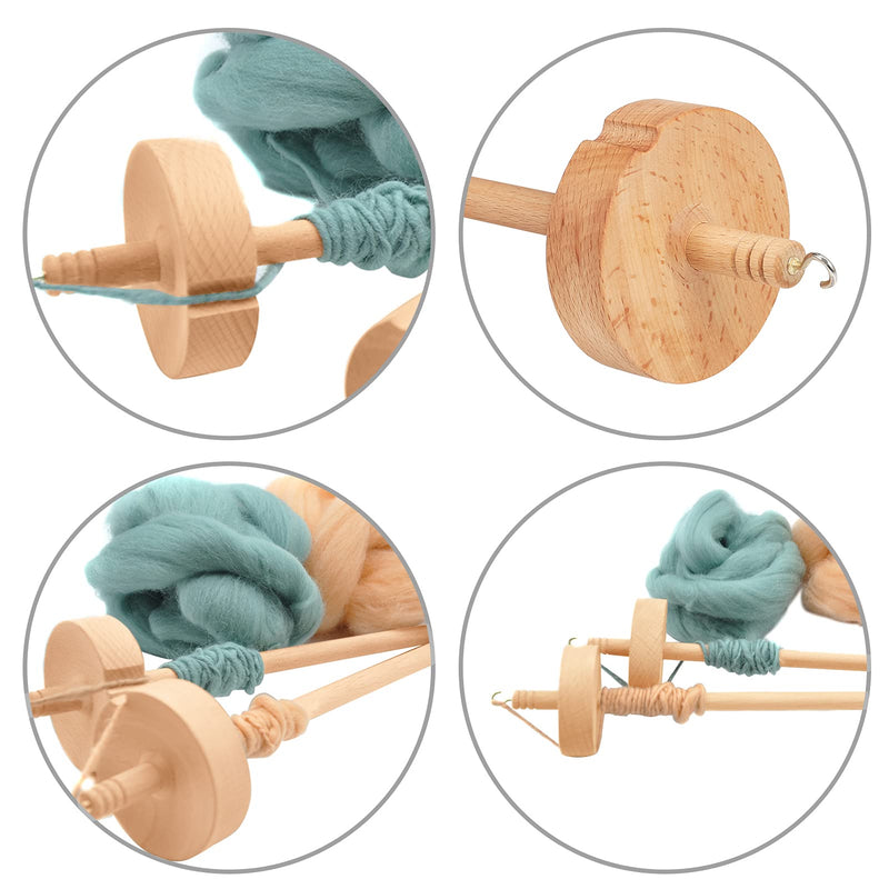 Finetoknow Drop Spindle Top Whorl Yarn Spin Hand Carved Wooden Tool for Beginners - NewNest Australia