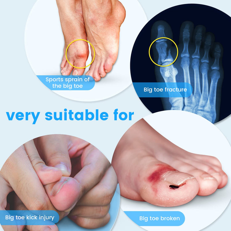 Big Toe Splint For Day & Night, Adjustable Big Toe Guard For Fracture Fixing Big Toe, Big Toe Support With 2 Aluminum Bar Support, For Sports Injuries Of The Big Toe - Right - NewNest Australia