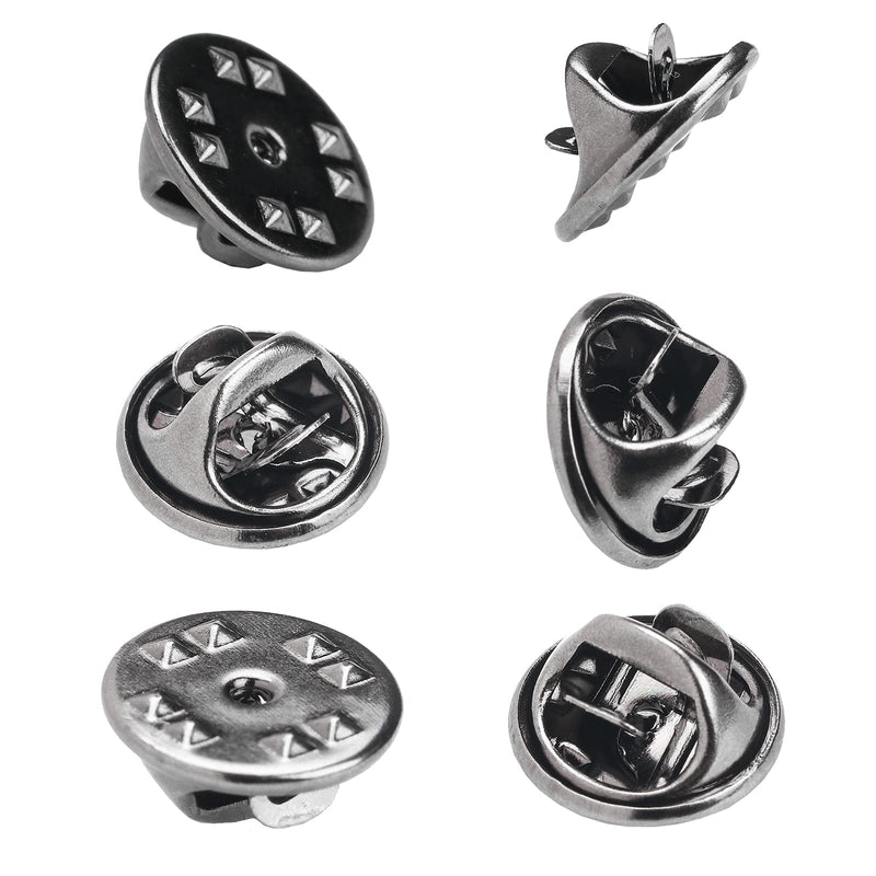 SUBANG 100 Pieces Metal Pin Backs Locking Pin Keepers Locking Clasp with Storage Case, Badge Insignia Pin Backs Replacement (Black) Black - NewNest Australia