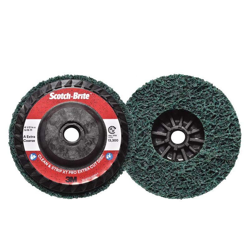 Scotch-Brite Clean and Strip XT Pro Extra Cut Disc - Heavy Rust Remover - 4.5” diam. x 5/8-11 Quick Change Thread - Extra Coarse Aluminum Oxide - Pack of 1 - NewNest Australia