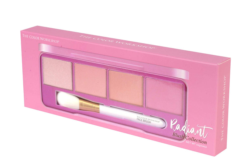 Essentials Radiant - Blush Palette - Palette with 4 Matte and Pearly Blush Colours and a Face Brush, Professional Makeup Kit - Makeup Gift Set for Girls, Teenagers and Women - NewNest Australia