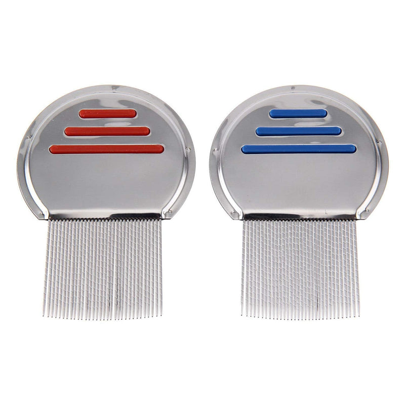 Lice Nit Comb Get Down Stainless Steel Metal Tooth Head Long Teeth/Professional Stainless Steel Nit Comb for Head Lice Treatment,Reusable,Removes Louse Nits (Pack of 1) 2 Count (Pack of 1) - NewNest Australia