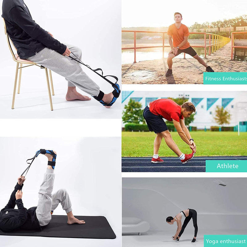 Foot and Calf Stretcher for Plantar Fasciitis, Achilles Tendonitis, Heel Spurs and Foot Drop, Improve Muscle Strength Relief Foot Pain Leg Stretcher Yoga Stretching Strap for Thigh Calf and Hamstring - NewNest Australia