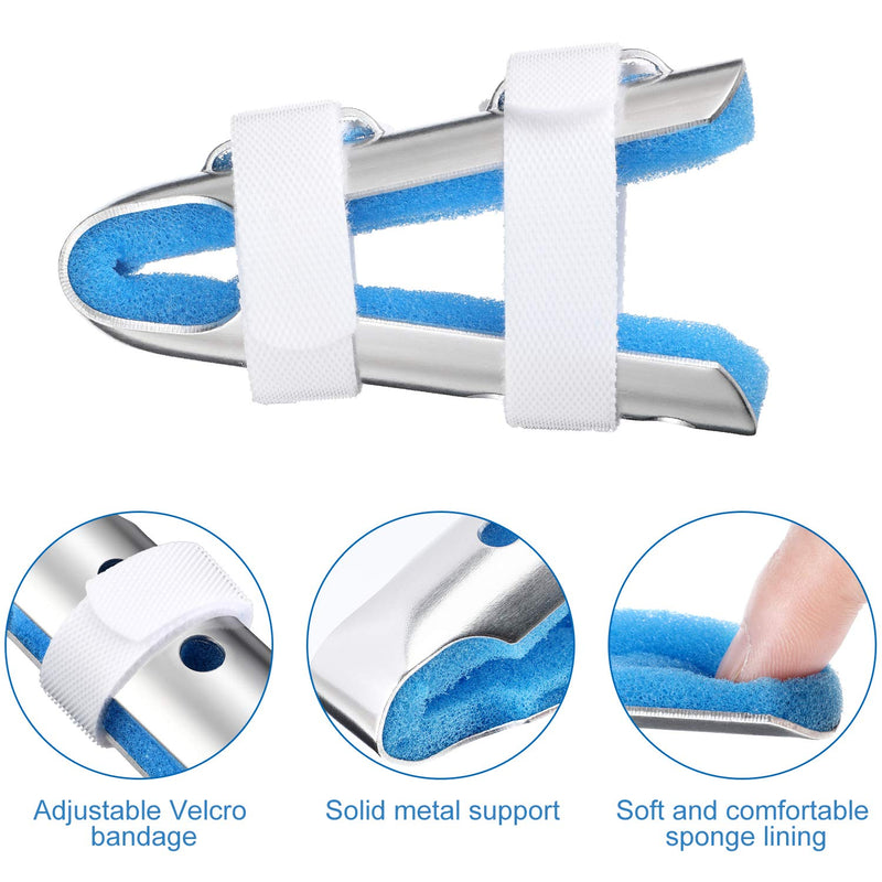 10 Pieces Finger Splints Metal Padded Finger Support Finger Stabilizer with Soft Foam Interior and Loop Straps for Adults and Children, 3 Sizes (Blue) 10 Piece Assortment Blue - NewNest Australia