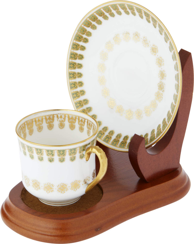 NewNest Australia - Bard's Elevated Saucer Walnut Cup & Saucer Stand, 4" H x 4.25" W x 6" D, Pack of 2 