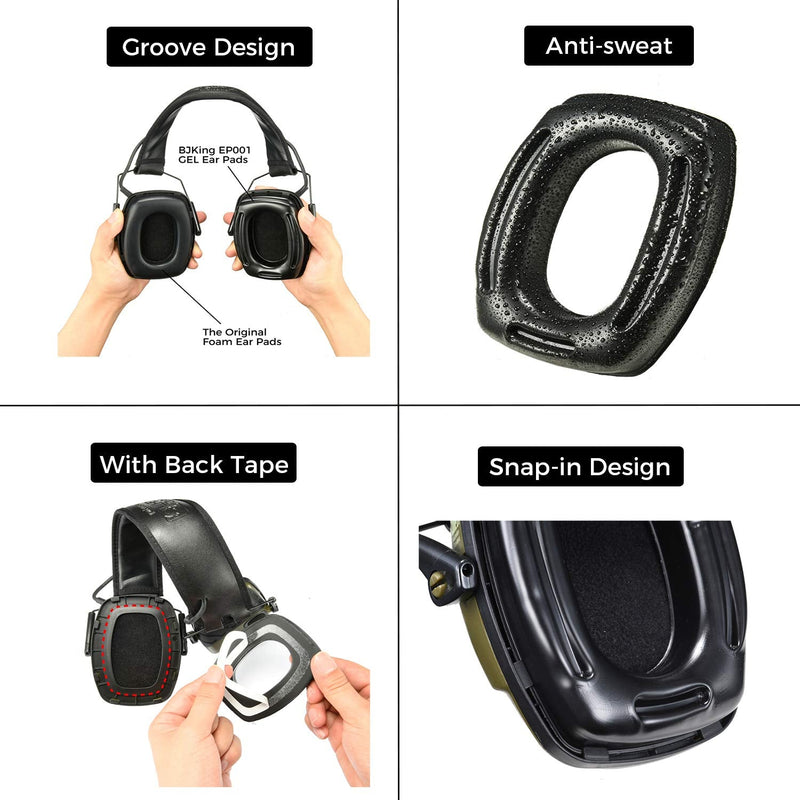 Gel Ear Pads, High Density Noise Reduction Replacement Gel Cups for Howard Leight Impact Sport Pro Sync Leightening Shooting Earmuff - NewNest Australia