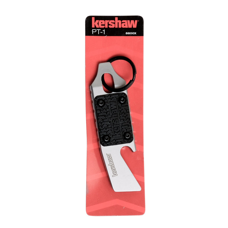 Kershaw PT-1 (8800X) Compact Keychain Multifunction Tool Made of 8Cr13MoV Stainless Steel; Features Bottle Opener, Flathead Screwdriver, Mini Pry Bar and Lanyard Hole; 0.8 oz, 2.75 in. Overall Length - NewNest Australia