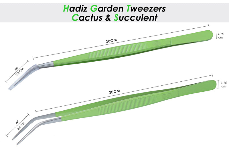 HADIZ Stainless Steel Garden Tweezer with Curved Tip Tweezers for Cactus and Succulents Gardening - NewNest Australia