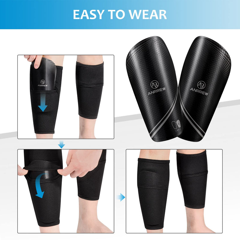 Anrrew Soccer Shin Guards with Sleeves.for Kids Youth Adults Superlight shin Guards Pads,Protective Soccer Equipment Small - NewNest Australia