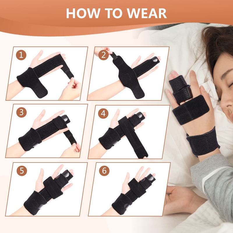 2 Finger Splint, Adjustable Finger Brace, Finger Metal Support for Broken Fingers, Mallet Finger Splints, Trigger Finger Straightener, Arthritis, Pain Relief, Injury, Fracture, Sprains(L/XL) L/XL - NewNest Australia