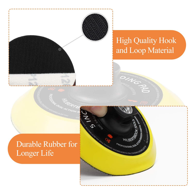5 Inch Hook and Loop Backing Pad 5'' Backing Plate with 5/8-11 Threads Sanding Pad Angle Grinder Accessories Sanding Buffing Polishing (2 Pack) 2 - NewNest Australia