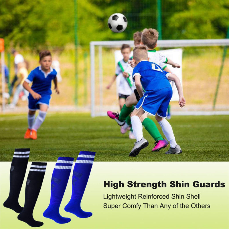 cGy Soccer Shin Guards, Youth Soccer Shin Pads, Breathable and Lightweight Child Calf Protective Gear Soccer Equipment for 3-15 Years Old Boys Girls Toddler Kids Teenagers S 3'3 - 3'10 Tall 2 Pairs + Socks - NewNest Australia