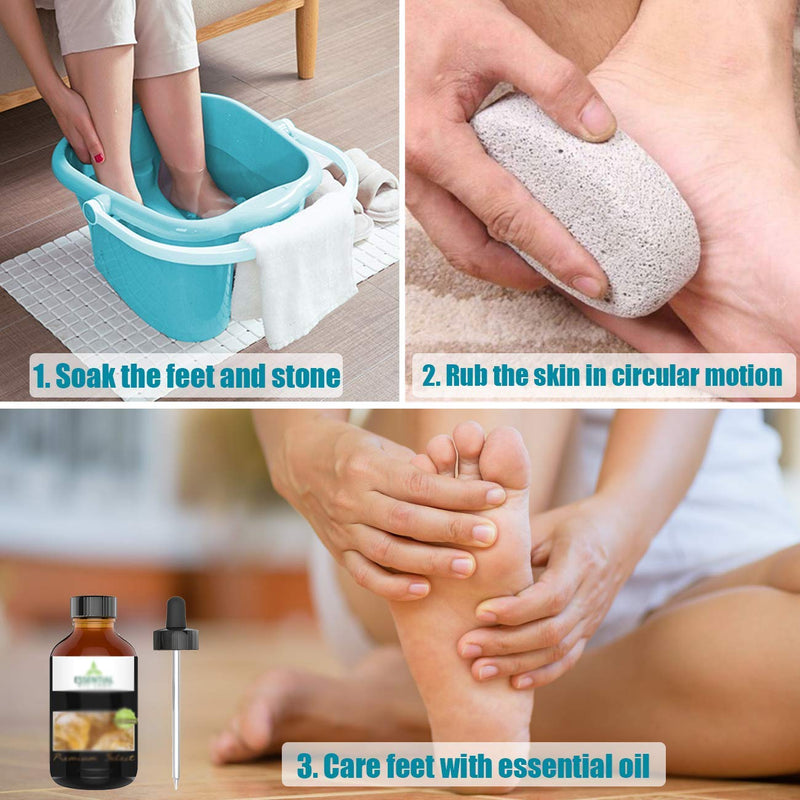 Pumice Stone 2Pcs, Natural Lava Pumice Stone for Feet/Hands/Body, White Calluse Remover/Foot Scrubber Stone for Dead/Hard Skin, Foot File for Men/Women by MAYKI Grey - NewNest Australia