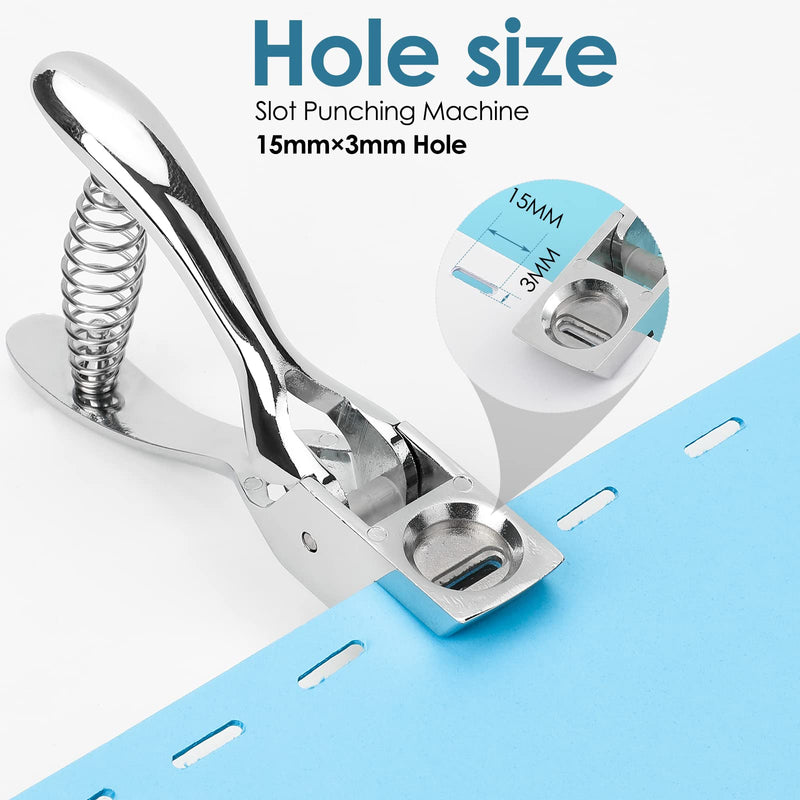 MROCO Hole Punch Slot Punch Badge Hole Punch for ID Cards,Hand Held,No Burrs Holes,One Slot Hole Puncher for ID Badges Hole Punch for Badge,Metal Hole Punch for ID Cards,Badge Holes,15mm x 3mm Hole - NewNest Australia