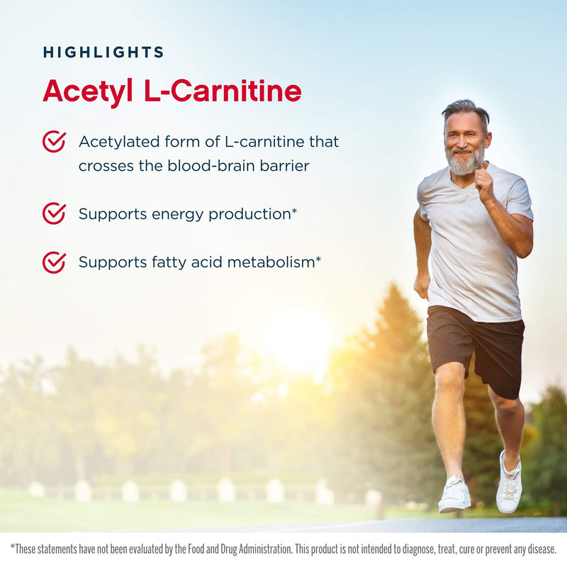 Jarrow Formulas Acetyl L-Carnitine 500 mg - 120 Veggie Caps - Antioxidant Protection for the Brain - Supports Energy Production & Metabolism - Heart & Cardiovascular Health - Up to 120 Servings 120 Count (Pack of 1) - NewNest Australia
