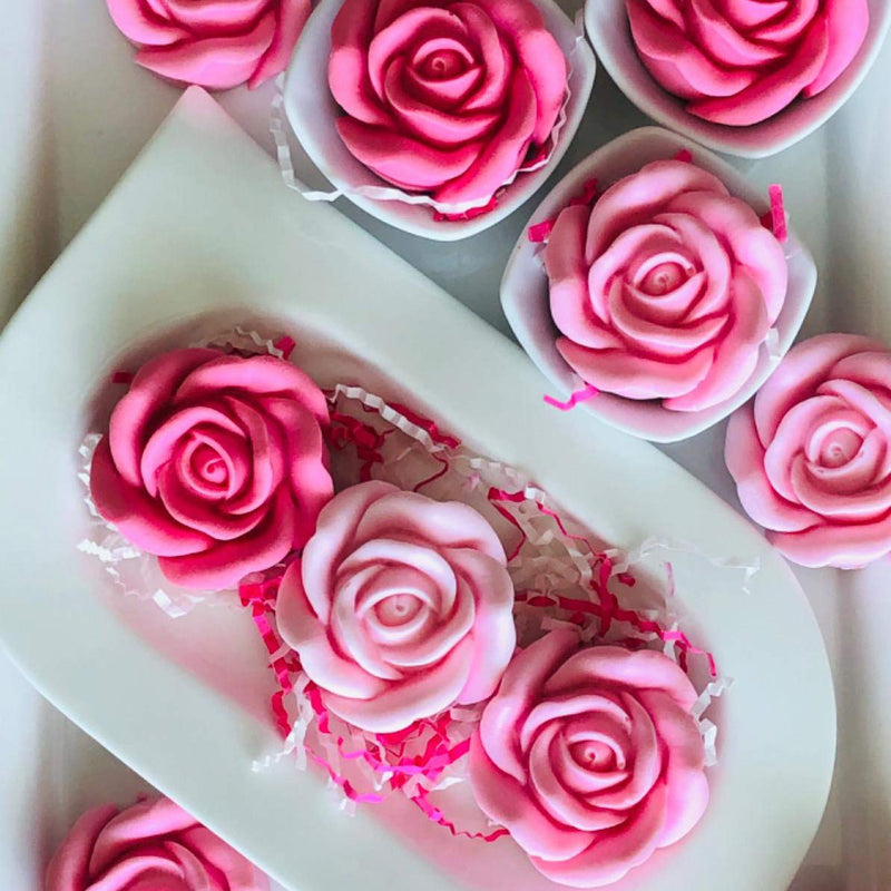 2Pcs/Set 3D Rose Flower Candle Molds, Rose Shaped Craft Art Silicone Mold for Fondant Cake Decoration Making Beeswax Candle Handmade Soap Lotion Bar Crayon Wax Plaster - NewNest Australia