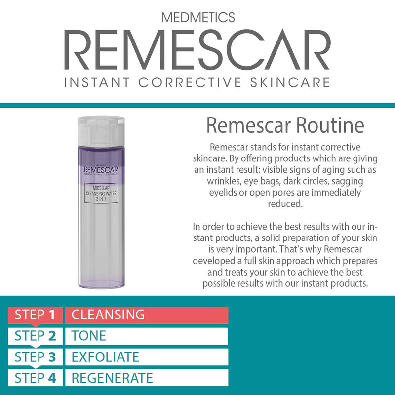 Remescar Micellar Water - 3 in 1 Cleansing Water - Gently Removes Makeup - Formulated with Vitamin C & Hyaluronic Acid - Microbiome Technology to Restore Skin Balance - NewNest Australia