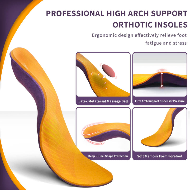 Tendonitis Insoles Orthotic Inserts DynWalker High Arch Support Plantar Fasciitis Metatarsalgia Inserts for Flat Feet Pronation for Women Men Standing All Day S S: ( 6 -6.5 ) - NewNest Australia