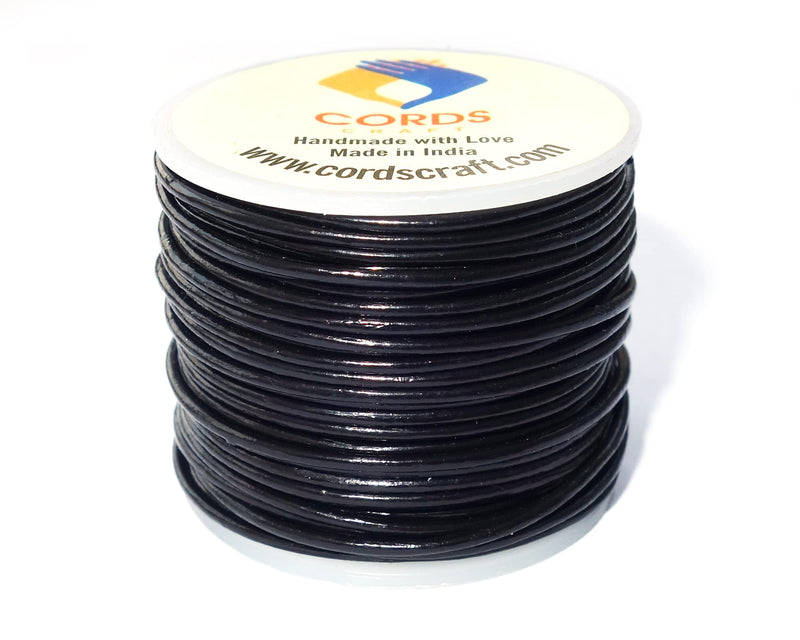cords craft Round Leather Cord, Genuine Leather Cord String for Jewelry DIY Crafts, Beading Black 1mm - NewNest Australia