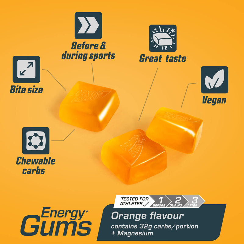 Dextro Energy Energy Gums - Delicious Vegan Carbohydrate Fruit Gum For Endurance Athletes - Alternative To Liquid Gel - Orange + Magnesium - 8 X 45 G (Pack Of 8) - NewNest Australia