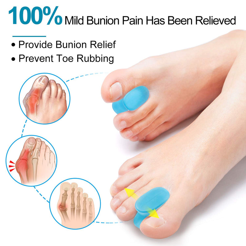 Kimihome 10 Pack Toe Separator(1/2” Thick), Large and Medium Toe Spacers for Bunion, Toe Drift, Overlapping Toes, Toe Cushions Provide Bunion Relief and Prevent Toe Rubbing - Blue - NewNest Australia