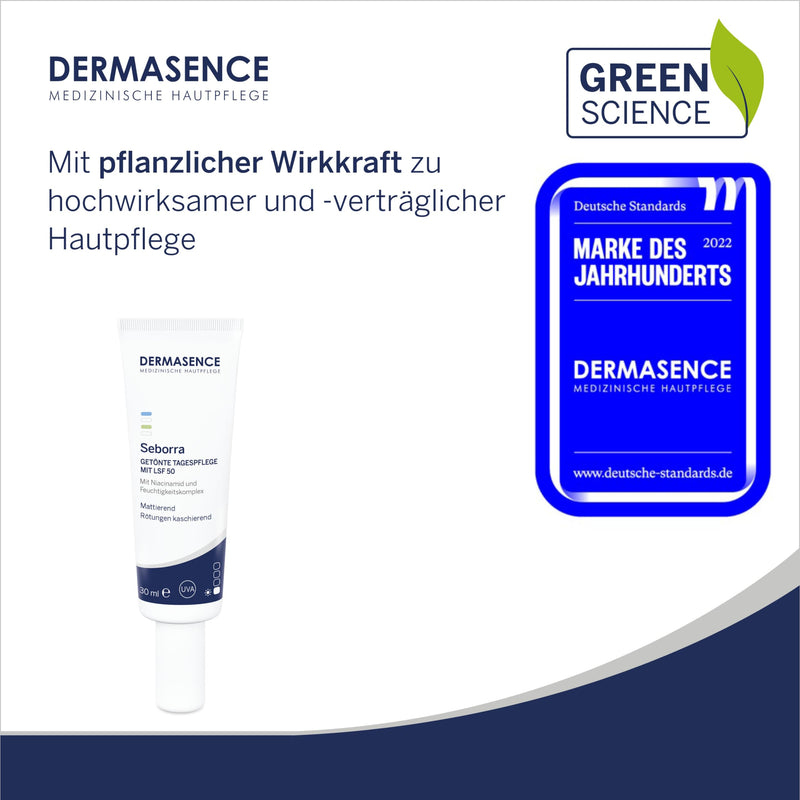 DERMASENCE Seborra Tinted Day Cream with SPF 50, 30 ml - Concealing Day Cream with High Sun Protection Factor - Mattifying - Concealing Redness 30.00 ml (Pack of 1) - NewNest Australia