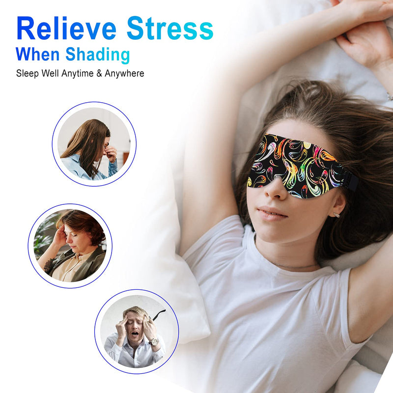 3D Sleep Mask, 100% Blackout 3D Contoured Sleep Eye Mask, Comfortable & Super Soft Sleeping Mask with Adjustable Straps for Women, Men, Sleeping Travel Yoga Naps (Colorful) 2 Colorful - NewNest Australia
