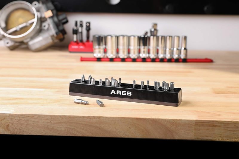 ARES 70080 - 37 Hole Hex Bit Organizer with Strong Magnetic Base - Keep Your Favorite Specialty, Drill, Tamper & Quick Change Bits Conveniently Organized and Accessible - NewNest Australia