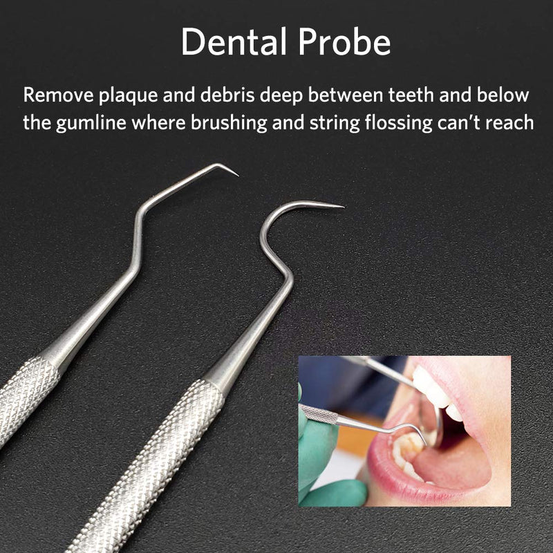 Professional Dental Tools, Langsum Stainless Steel Teeth Cleaning Tools for Dentist, Personal Using, Pets, Dental Hygiene Kit with Dental Scaler Pick, Tooth Tartar Scraper Remover and Storage Box - NewNest Australia