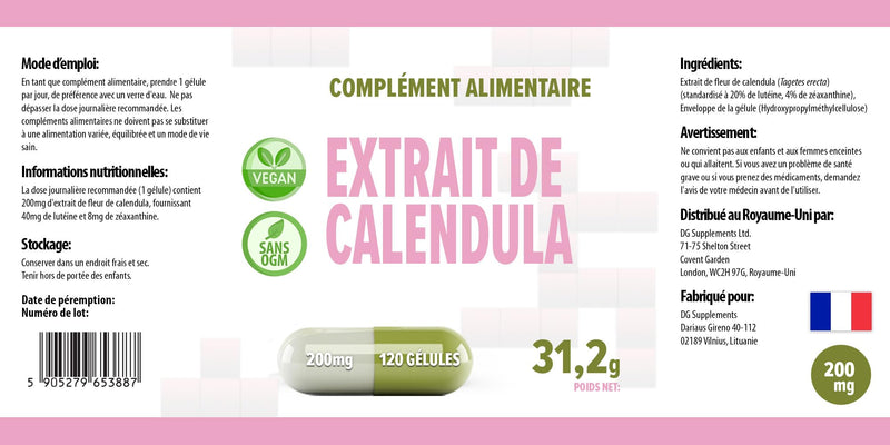 Lutein 40mg with zeaxanthin 8mg from marigold extract 120 vegan capsules 200mg, LABORATORY TESTED by AGROLAB GERMANY, eyes and vision support - NewNest Australia