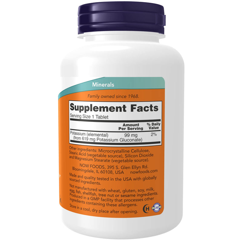 NOW Supplements, Potassium Gluconate 99mg, Easier to Swallow, Essential Mineral*, 250 Tablets 1 - NewNest Australia