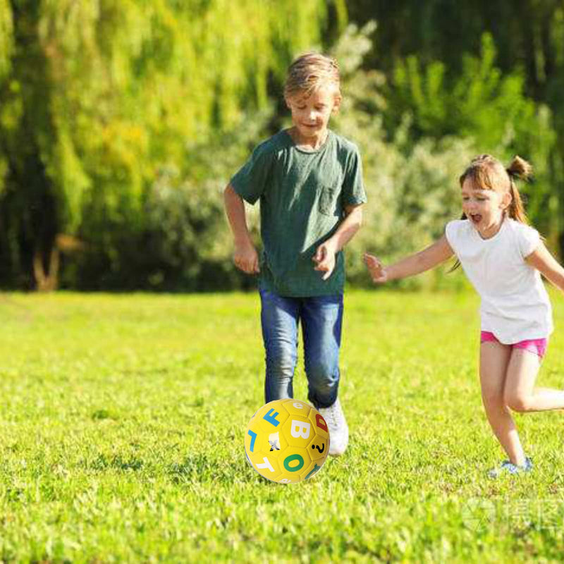 Soccer Ball Size 2 Yellow with Random Letter and Number Suitable for Kids Toddler Boy Gift Training Practice 2-6 Years Old - NewNest Australia