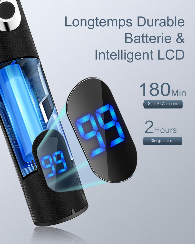 Professional Hair Trimmer, Beard Trimmer For Men, Hair Trimmer, Beard Trimmer, Men'S Razor, Men'S Electric, Rechargeable Lcd Display, T-Blade Trimmer, Cordless Long Hair Trimmer For Hairdressers - NewNest Australia