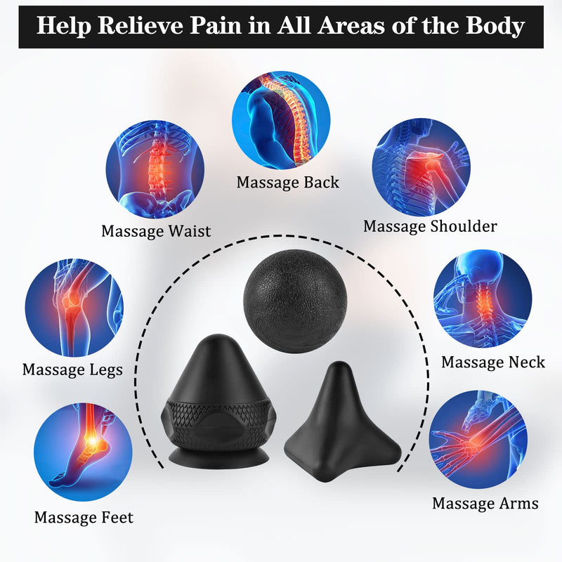Wugu Trigger Point Pusher Set, Trigger Point Massager With Suction Cup Bag, 4 Different Triggers For Muscle Pain And Tension Of The Shoulder, Neck, Arms, Back And Legs - NewNest Australia
