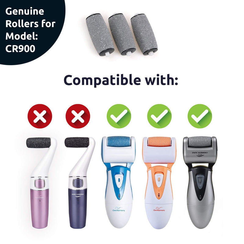 Extra Coarse 3 Refill Rollers by Own Harmony for Electric Hard Skin Callus Remover CR900: Foot Care for Healthy Feet- Best Pedicure File Tools- Refills 3 Pack Extra Course Replacement Roller for Men Men's - Extra Coarse - NewNest Australia