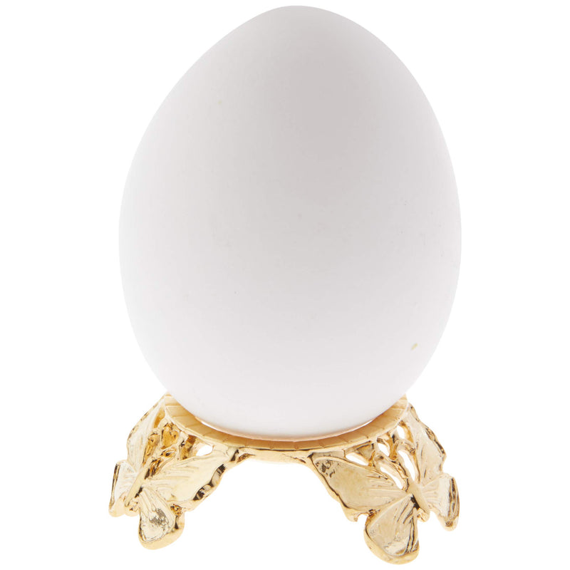 NewNest Australia - Bard's Gold-Toned Egg Stand/Holder, Butterflies, 0.875" Diameter (Fits Hen Sized Eggs) 1 