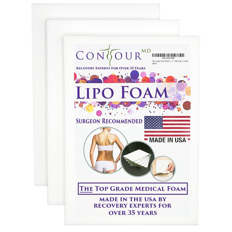 Lipo Foam Sheets for Post Surgery, Surgical Compression Garments. Top Medical Grade for Lipo, Fajas, Ab Flattening, BBL, and more. ContourMD, 8"x 11" Set of 2 (Lipo-1) - NewNest Australia