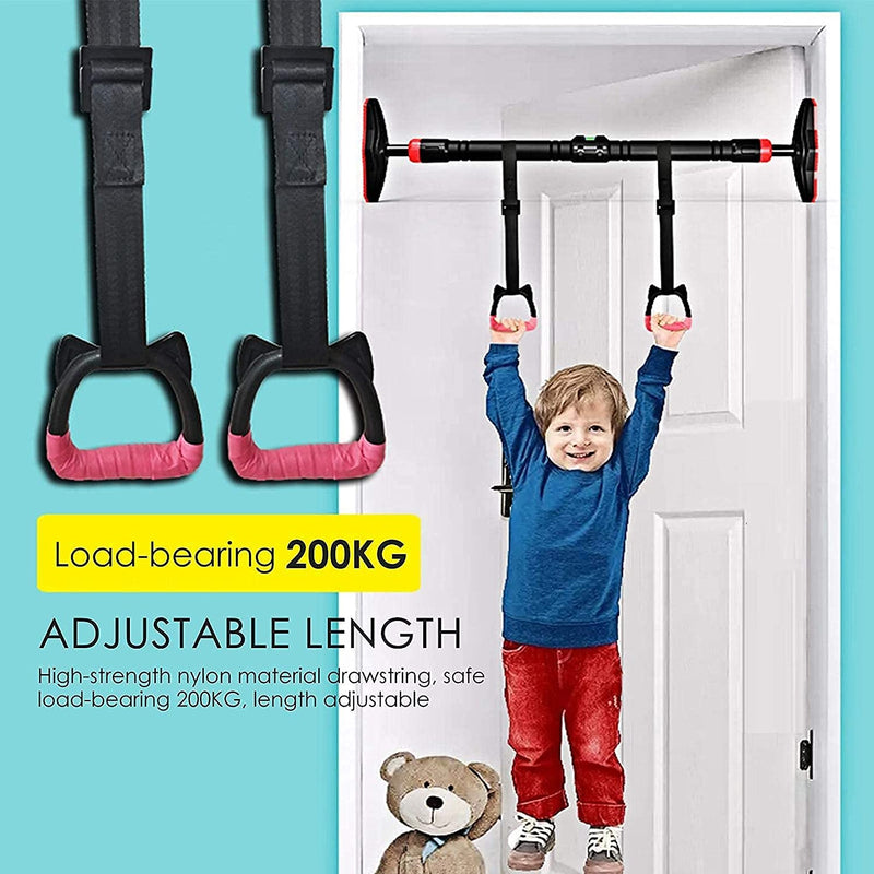 Gymnastics Rings for Kids Bars, Exercise Hanging Rings with Straps Professional Fitness Rings Pull Up Rings Children Trapeze Bar Pull Up Gym Rings Kids Home Exercise Rings, Non-Slip Load-bearing 200KG - NewNest Australia