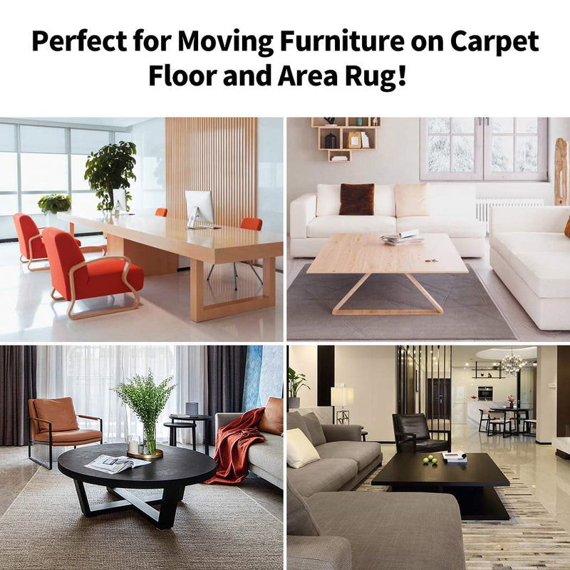 Ezprotekt 4 Pack 9" x 2.5" Rectangle Reusable Furniture Slider and Glider for Carpet Moving Heavy Furniture Quickly and Easily-Furniture Moving Pads Carpet Protector 9*2.5 inch - NewNest Australia