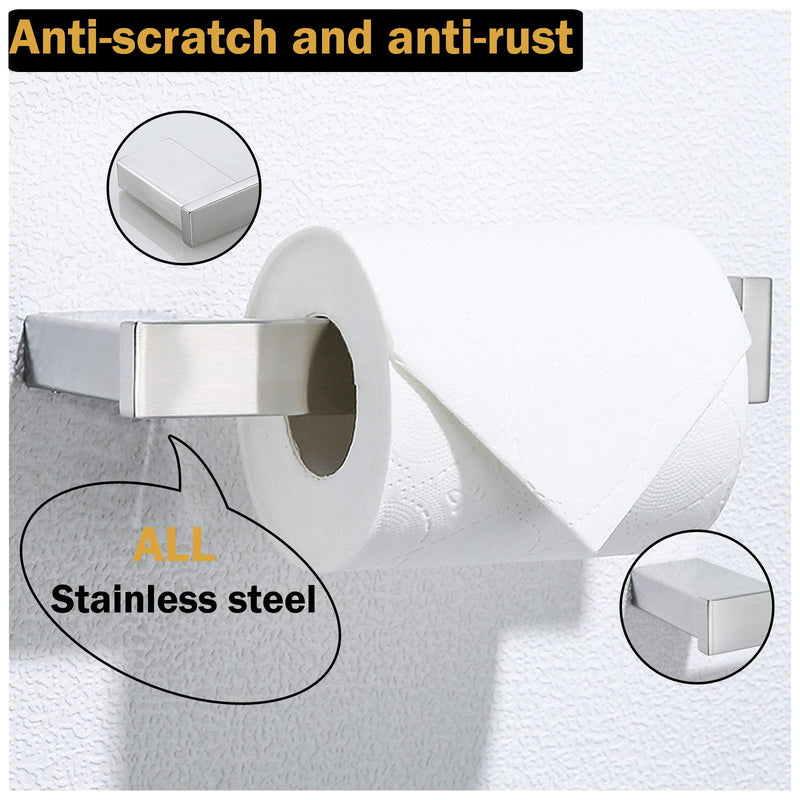 RANDOM Toilet Paper Holder Brushed Steel Square Bathroom Tissue Holder SUS 304 Stainless Steel Paper Towel Holder Modern Style Bathroom Wall-Mounted.(Square, Brushed Steel) - NewNest Australia