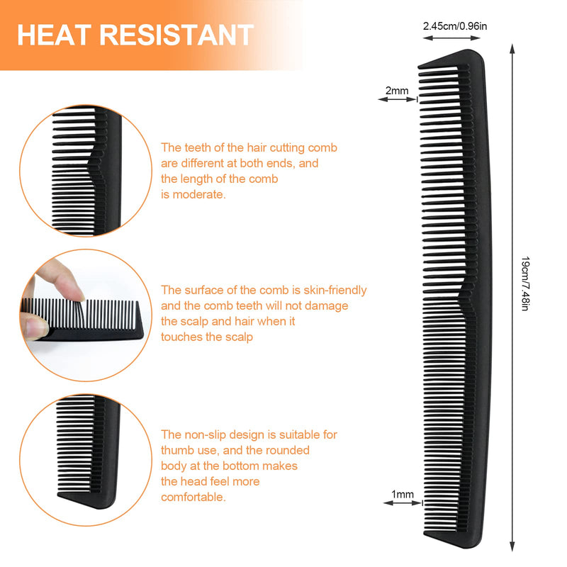 Sularpek Comb, 3 Pieces Tail Combs Set, Fine Tooth Comb, Carbon Fibre Styling Comb, Hairdressing Comb, Teasing Hair Comb for Women and Men, Anti Static, Heat Resistant Fine Wide Tooth Comb - NewNest Australia
