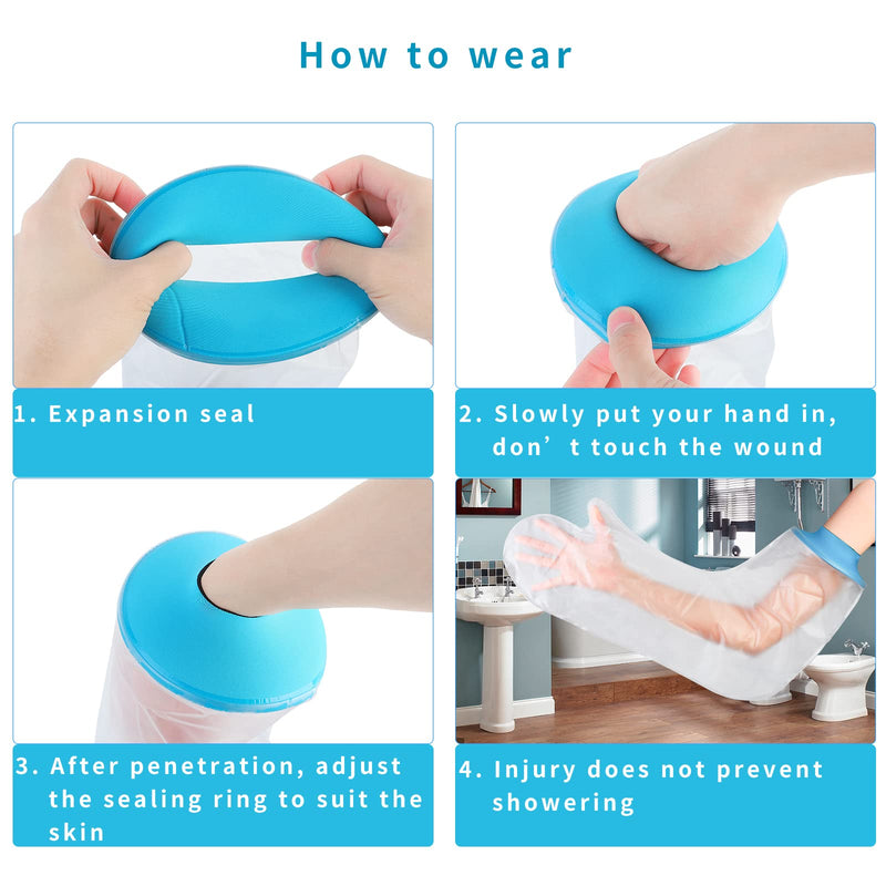 SUPERNIGHT Waterproof Cast Cover, Teenager Full Arm for Bathe Shower, Watertight Plaster Cast Bandage Protector for Arm, Wrist, Elbow and Hand Wounds(Long) Child Full Arm - NewNest Australia