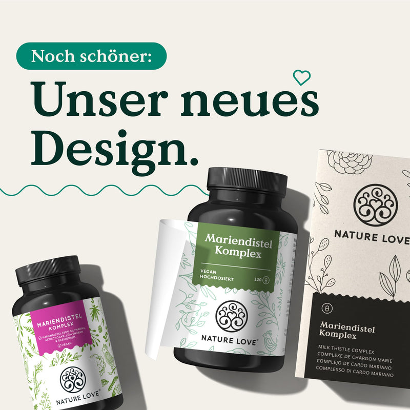 Nature Love Milk Thistle - Premium 4-Way Complex: Marian Thistle (80% Silymarin), Artichoke, Dandelion And Desmodium, 120 Vegan Capsules (2 Months), High Dosage, Vegan, Made In Germany - NewNest Australia