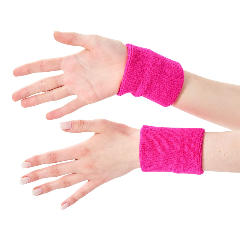 Mallofusa 10 Pack Sports Wristband Sweatband Gym Yoga Wrist Support Sweatband Cotton Wrist Wraps - NewNest Australia
